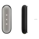 Xiaomi Mi Band 1S siyah akıllı bileklik, önden ve yandan görünümüyle üç LED ışığı içeriyor