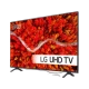 LG 55UP80006LA 55 inç Ultra HD 4K LED televizyon ekranda UP80 canlı renkler ve UHD TV yazısı.