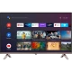 Grundig 50 GGU 8930 B Ultra HD 4K LED televizyon, uygulamalar açık ekran ve ayaklarıyla önden görünüm