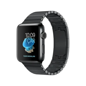 Apple Watch Series 2 42 mm uzay siyahı akıllı saat, paslanmaz çelik kasa ve baklalı bilezik