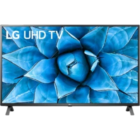 LG 43UN73006LB Ultra HD 4K LED TV ekranında mavi çiçek deseni, genel renk, vitrin görünümü