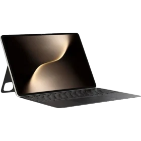 Honor MagicPad 3 oyuncu tableti, gri renk; 12 GB 256 GB depolama seçeneği, klavye ile görünüyor.