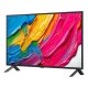 LG 75QNED80A6A Ultra HD 4K TV ekranda renkli soyut tasarımla, genel siyah tasarımda