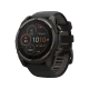 Garmin Fenix 8 51mm Solar gri akıllı saat, renkli aktivite ekranı ve dayanıklı kordonuyla üç çeyrek açıdan görünür.