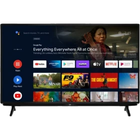 Beko B65 B 820 B Ultra HD 4K TV, siyah çerçeveli ekranında akıllı TV menüsü ve uygulamalar gösteriliyor