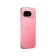 Pembe Google Pixel 9 akıllı telefonun arka yüzü, yatay kamera çubuğu ve G logosuyla görünüyor
