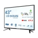 Onvo OV43HTL250 43 inç Full HD LED televizyon, siyah çerçeveli Smart TV tasarımıyla önden görünüm