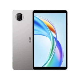 Honor Pad X7 4 GB gri renkli tablet ekranı açık, arka kamera modülü görünen vitrin görseli