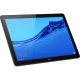 Huawei MediaPad T5 2 GB 16 GB siyah tablet; mavi ekranlı cihaz görünümü ön yüzünde.