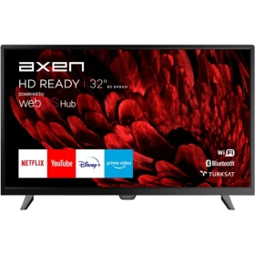 Axen AX32DAL540 32 inç HD Ready LED televizyon, siyah çerçeveli ve ayaklı tasarım, akıllı TV özellikli