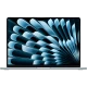 Apple MacBook Air M4 15.3 inç laptop, açık mavi renkte, önden açık ekranlı vitrin görünümü