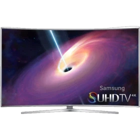 Samsung 55JS9000 Ultra HD 4K TV, ekranda uzay görseli ve UHDTV4K yazısı görünen vitrin televizyonu