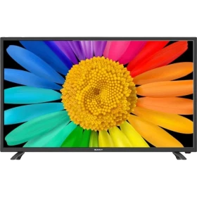 Sunny SN039LED071 HD Ready HD TV, siyah çerçeveli televizyon ve ekranda renkli çiçek görüntüsü