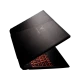 Casper Excalibur G770.1270-BVJ0X-B siyah oyuncu laptop kapağı ve kırmızı klavye ışıkları görünüyor
