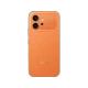 Turuncu renkli Honor 600 akıllı telefonun arka yüzeyi ve çift kamera modülü detayı