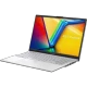 Asus Vivobook Go 15 E1504FA-NJ115 BT20 gümüş iş ve ofis laptop, renkli ekranlı açık kapak görünüm.