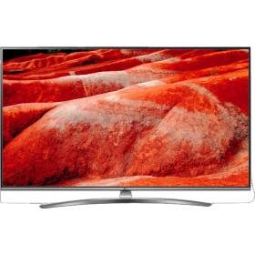 LG 65UM7610PLB Ultra HD 4K LED televizyon, ekranda canlı kırmızı doku görünümü, genel renkli.