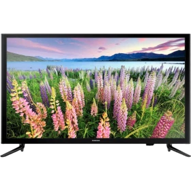 Samsung 48J5200 Full HD FHD LED TV ekranda çiçekler ve manzara görüntüsü ile vitrin sunumu, genel renk