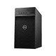 Dell Precision T3630 E-2146G masaüstü bilgisayarın siyah kasa ve ızgaralı ön panel görünümü