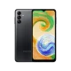 Samsung Galaxy A04s siyah akıllı telefon, arka üçlü kamera ve ön ekran tasarımıyla vitrin görünümü