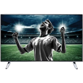 Vestel 49UB7950 Ultra HD 4K LED televizyon, stadyum görüntüsü gösteren siyah ekranlı TV
