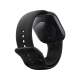 Honor Watch 4 siyah akıllı saat, yuvarlatılmış ekranı ve ayarlanabilir silikon kayışıyla önden açılı görünümde
