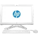 HP 24-e009nt 2MS19EA masaüstü bilgisayar, beyaz ekran, klavye ve fareyle önden görünüm