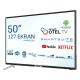 Onvo OV50HTL350 Ultra HD 4K LED televizyon, 50 inç siyah çerçeveli akıllı TV