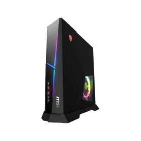 MSI Trident X Plus 9SF-655EU siyah masaüstü bilgisayar, RGB aydınlatmalı kompakt kasa ve fan tasarımıyla