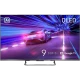 Arçelik A 955 C AI Ultra HD 4K QLED televizyon, siyah çerçeveli ekranında araba yarış sahnesiyle gösteriliyor.