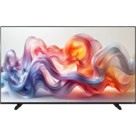 Vestel 55UG9750 Ultra HD 4K LED televizyon, siyah çerçeveli ve renkli dalga görüntülü ekran