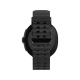 Tecno Watch Neo siyah akıllı saatin delikli silikon kayışı ve arka kasa görünümü