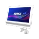 MSI PRO 22ET 7NC-054XTR beyaz masaüstü bilgisayar; ekran, klavye ve fare birlikte gösteriliyor