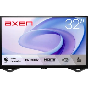 Axen AX32DAB08 HD Ready 32 inç LED televizyon, siyah çerçeveli ve dahili uydu alıcılı