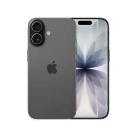 Apple iPhone 17 siyah akıllı telefon, ön ekran ve arka kamera tasarımıyla vitrinde sergileniyor