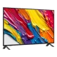 LG 55QNED82A6B Ultra HD 4K QNED televizyon, canlı renkli ekran görüntüsü ile siyah tasarım
