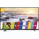 LG 55UF850V Ultra HD 4K LED televizyon vitrin görünümü, canlı manzara ve uygulama arayüzü ekranı