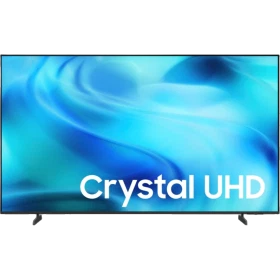 Samsung 85U8000H Ultra HD 4K LED televizyon; ekranda Crystal UHD yazısı ve mavi desenli vitrin görünümü