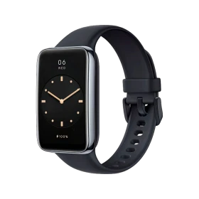 Xiaomi Smart Band 7 Pro siyah akıllı bileklik, dikdörtgen ekranı ve ayarlanabilir silikon kayışıyla