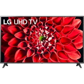 LG 75UN71006LC Ultra HD 4K LED Televizyon, kırmızı çiçek tasarımlı ekranda, genel renkli vitrİN görünümü