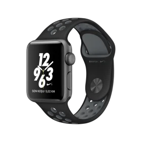 Apple Watch Nike+ Series 2 38 mm uzay grisi kasa ve siyah Nike spor kordonlu akıllı saat, açık ekranlı