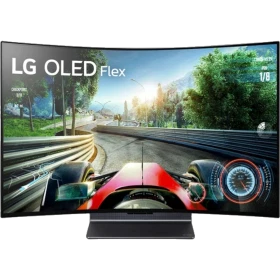 LG OLED Flex 42LX3Q6LA Ultra HD 4K OLED televizyon, genel renkli, önden vitrin görünümü.