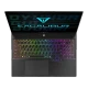 Casper Excalibur G915.240H-DF60R-C siyah oyuncu laptop; RGB ışıklı Türkçe klavye ve Excalibur logosu görünür