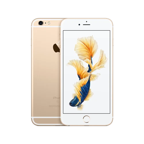 Apple iPhone 6S Plus altın renk akıllı telefon, önden ekran ve arkadan kasa görünümü ana ürün çekimi