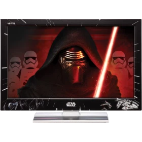 Vestel 22FA7100 Star Wars Full HD LED televizyon, siyah çerçeveli ve gümüş ayaklı kapalı tasarım