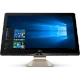 Asus Z240IEGT-GA029D masaüstü bilgisayar, siyah ekranı ve metalik standıyla önden görünüm