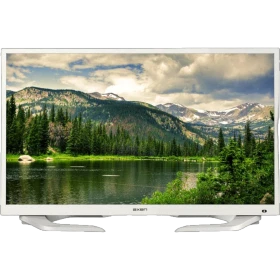 Sunny Axen Kapadokya 32 inç beyaz LED televizyon, dağ ve göl manzarasını gösteren ekran