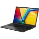 Asus Vivobook Go 15 E1504GA-NJ251 siyah iş ve ofis laptopu, açılmış ekran ve klavye görünüyor