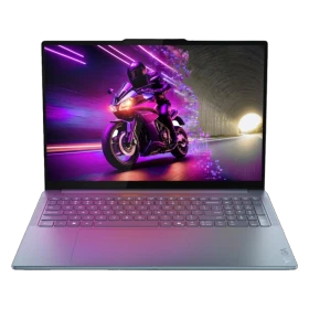 Lenovo Yoga Pro 9 16IAH10 83L0002HTR koyu yeşil oyuncu laptop, açık ekranlı ön açıdan ana ürün görünümü