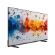 Vestel 55QG9840 Ultra HD 4K QLED televizyon, renkli boya desenli ekranıyla açılı şekilde görünüyor